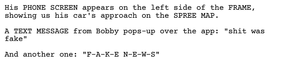 How to write texts in a screenplay or script