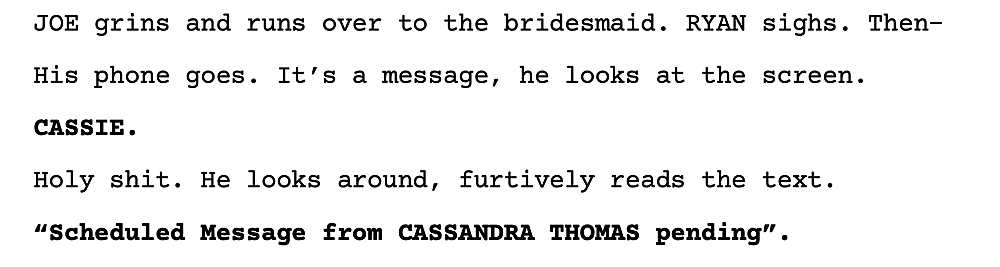 How to Format a Text Message in a Script or Screenplay