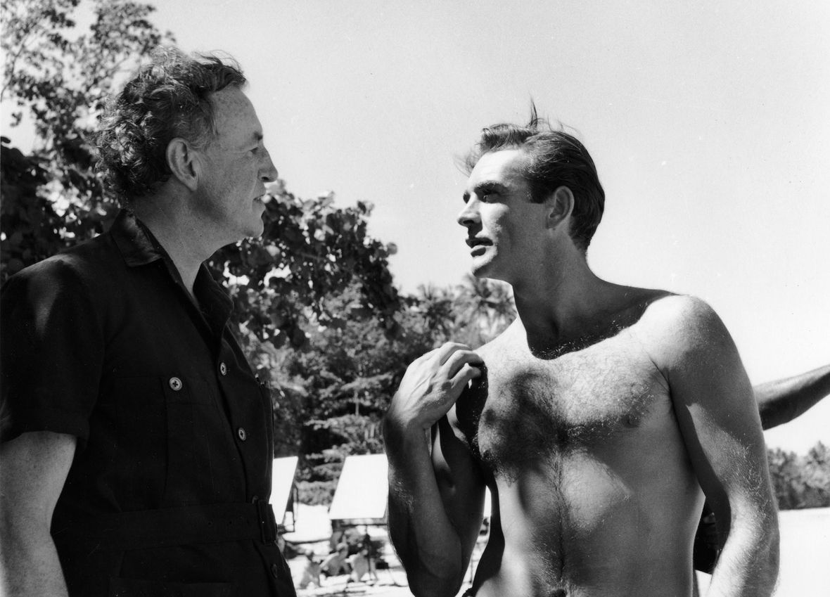 Casting Connery Sean Connery With Ian Fleming on set of the first James Bond film, Dr. No