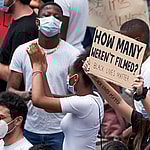 Black Lives Matter sign How Many Weren't Filmed Derek Chauvin George Floyd