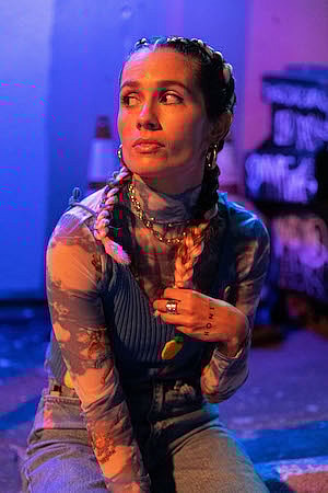 Aly Richey as Ava in 1-800-Hot-Nite, directed by Nick Richey. The film also stars Dallas Dupree Young.