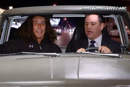 Kai the Hatchet Wielding HItchhiker on Jimmy Kimmel Live