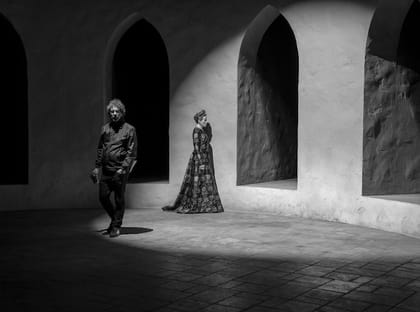 Joel Coen and Frances McDormand on set of The Tragedy of Macbeth Stefan Dechant