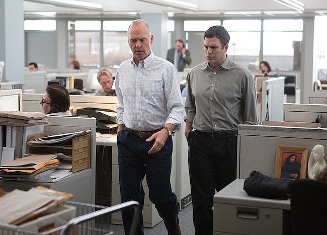 Michael Keaton (left) and Mark Ruffalo (right) in Spotlight