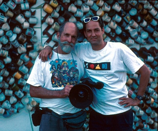 Les Blank (left) and his son, filmmaker Harrod Blank. Photograph by David Silberberg