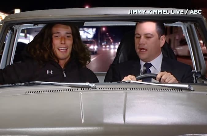 Kai the Hatchet Wielding HItchhiker on Jimmy Kimmel Live