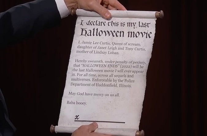 Jamie Lee Curtis Signs Contract Promising No More Halloween Films on Kimmel