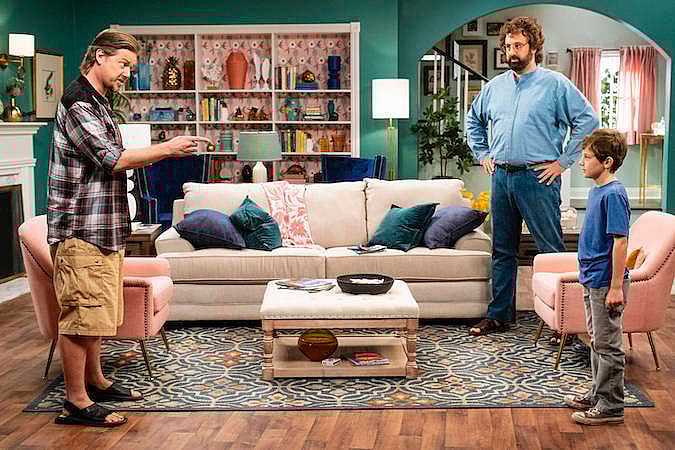 Tim Heidecker (L), Eric Wareheim and their sandals on the new Tim and Eric series Beef House