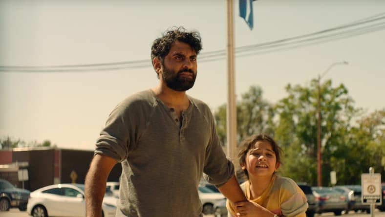 Nardeep Khumri as Kiran and Caroline Vasquez as Elena in Land of Gold