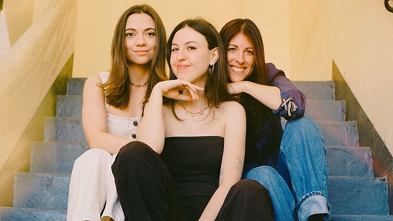 Main image: (L-R) "Busted!" creators Emily Everhard (director), Sarah Adelman (writer and actor) and Lisa Cossrow (producer)