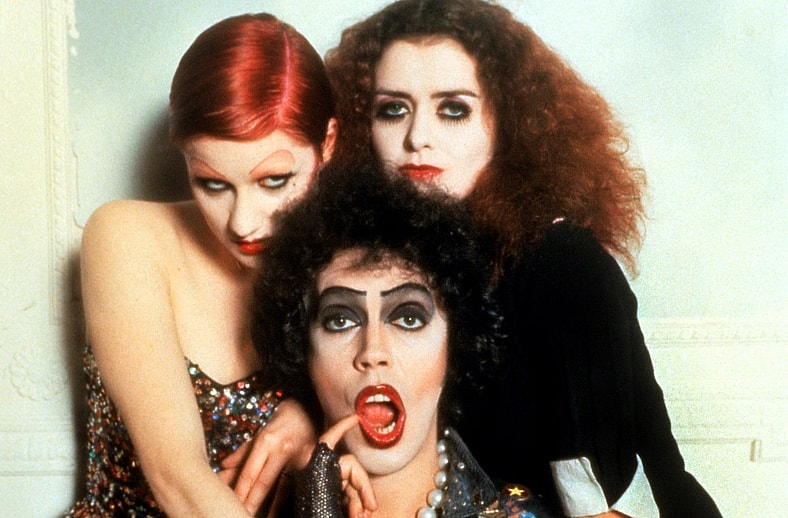 Nell Campbell, Tim Curry and Patricia Quinn in The Rocky Horror Picture Show, one of the most essential movies of 2025