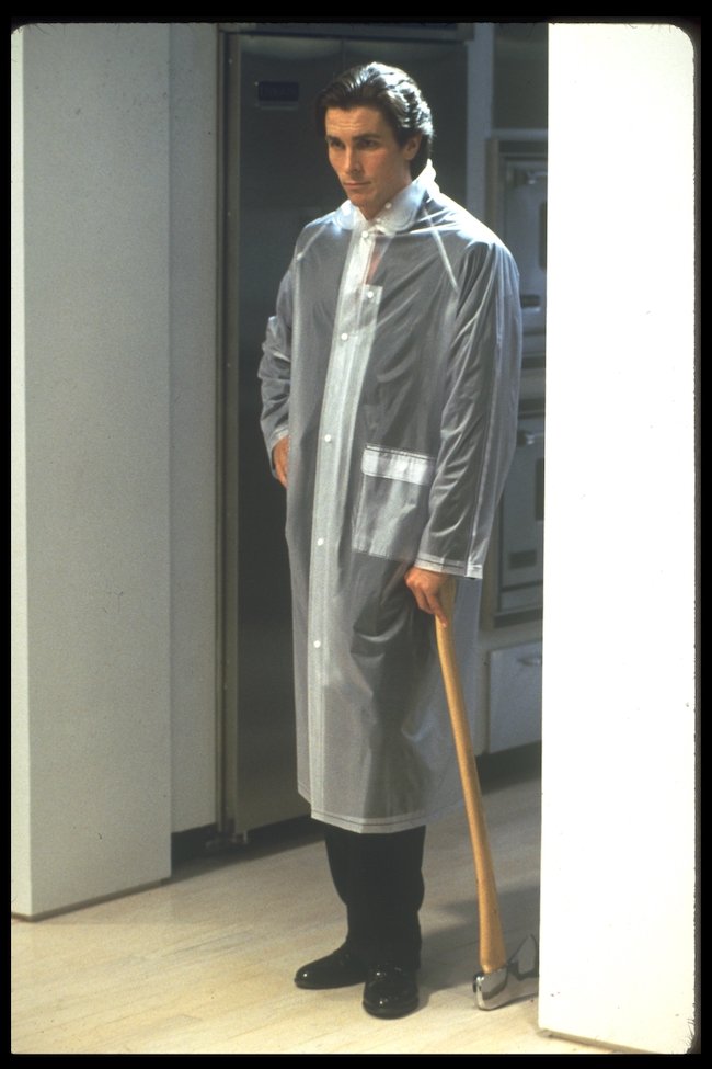 Christian Bale raincoat American Psycho