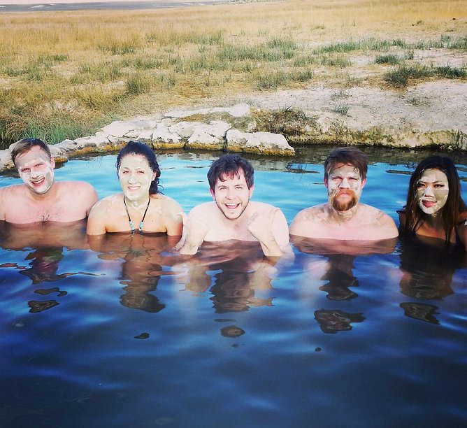 Filmmakers in the hot springs at Mammoth Lakes Courtesy of the Mammoth Lakes Film Festival