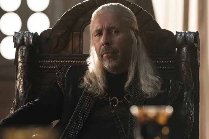 King Viserys I Targaryen (Played by Paddy Considine) on House of the Dragon, the Game of Thrones Prequel