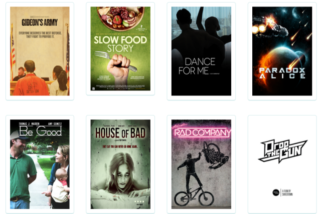 A selection of releases from The Orchard (Screenshot from http://www.theorchard.com/film-and-tv-distribution/)