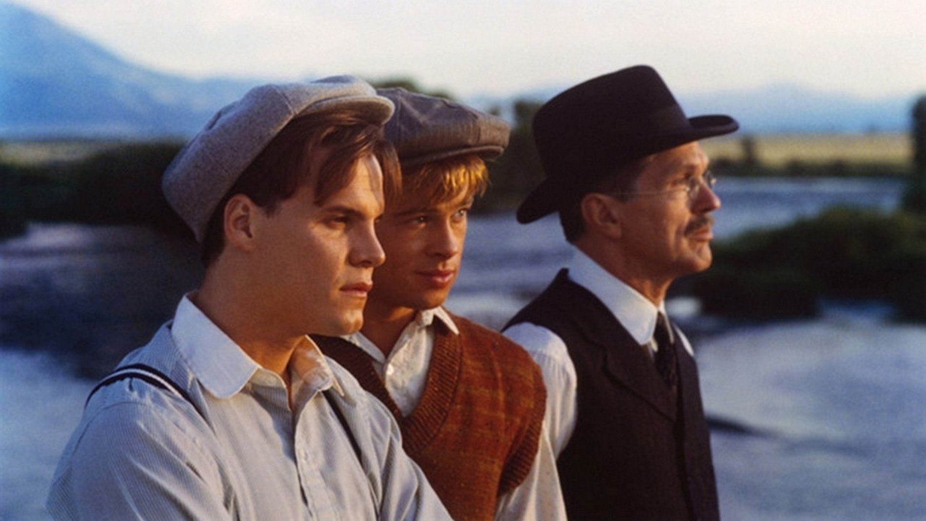 Craig Sheffer, Brad Pitt and Tom Skeritt in A River Runs Through It