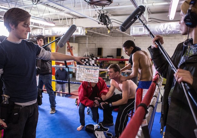 Competitive environment: on the set of the UNCSA student film Title Fight. Photo by Brent LaFever